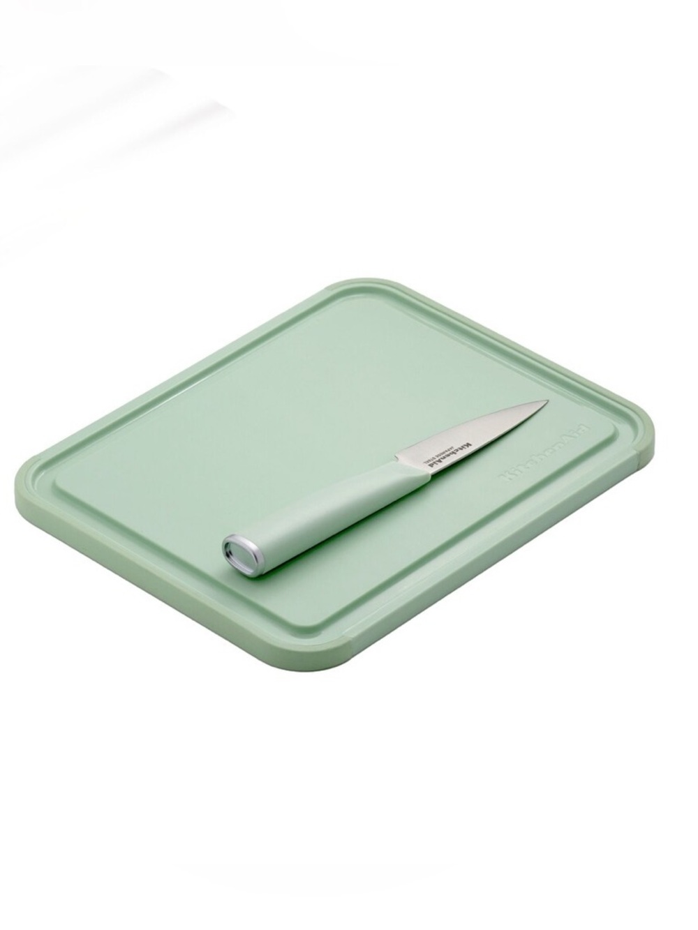 KitchenAid Light Green 8x10 Cutting Board & 3.5 Paring Knife , BPA-Free
